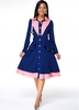 ROTITA Button Up Turndown Collar Polka Dot Dress