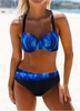 ROTITA Dazzling Blue Cross Strap Bikini Set