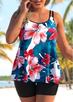 ROTITA Floral Print Plus Size Tankini Set