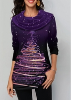 ROTITA Gradient Colorful Long Sleeve Printed T Shirt