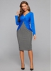 ROTITA Houndstooth Print Faux Two Piece Twist Front Dress