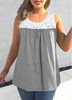 ROTITA Plus Size Fold Grey Marl Tank Top