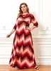 ROTITA Plus Size Geometric Print Maxi Dress