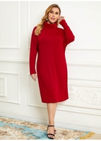 ROTITA Plus Size Long Sleeve Sweatshirt Dress