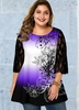 ROTITA Plus Size Mesh Panel Round Neck T Shirt