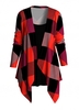 ROTITA Plus Size Plaid Faux Two Piece T Shirt