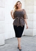 ROTITA Plus Size Polka Dot Top and Spaghetti Strap Camisole Dress