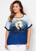 ROTITA Plus Size Printed Round Neck T Shirt