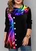 ROTITA Plus Size Rainbow Color Printed Tunic Top