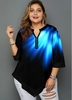 ROTITA Plus Size Rainbow Print Blouse