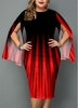 ROTITA Plus Size Slit Sleeve Ombre Dress