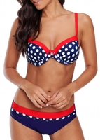 ROTITA Polka Dot Print Spaghetti Strap Bikini Set