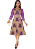 ROTITA Printed Three Quarters Sleeve A Line Dress
