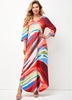 ROTITA Printed V Neck Pocket Detail 3/4 Sleeve Dress