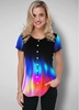 ROTITA Rainbow Color Button Up Printed T Shirt