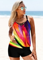 ROTITA Rainbow Color Cross Strap Wide Strap Takini Set