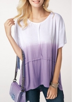 ROTITA Round Neck Color Block Short Sleeve T Shirt