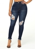 ROTITA Shredded Slant Pocket Frayed Hem Jeans
