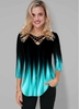 ROTITA Strappy Neck Ombre Printed T Shirt
