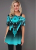 ROTITA Tribal Print Gradient Short Sleeve T Shirt