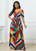 ROTITA Tribal Print Half Sleeve Maxi Dress
