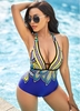 ROTITA Tribal Print Halter One Piece Swimwear
