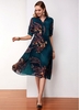 ROTITA Turndown Collar Button Up Printed Dress