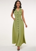 ROTITA Turndown Collar Button Up Side Pocket Maxi Dress
