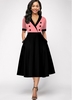 ROTITA Turndown Collar Cold Shoulder Side Pocket Dress