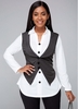 ROTITA Turndown Collar Color Block Button Detail Shirt