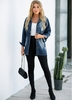 ROTITA Turndown Collar Pocket Button Up Denim Coat
