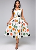 ROTITA Turndown Collar Polka Dot Sleeveless Dress