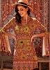 Tribal Print V Neck Flare Sleeve Dress