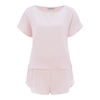 Silk Tee/Shorts Set - Blush - Size L