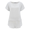 Silk Tee/Shorts Set - Silver - Size L