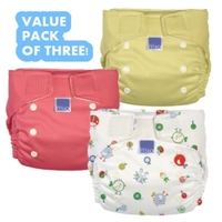 Bambino Mio All-In-1 Solo Nappy Pack of 3 - Pink/Yellow