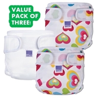 Bambino Miosoft Cover 3 Pack - White amp; Hearts