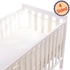 Breathable Baby 4-Sided Mesh Cot Liner - White with Grey Trim