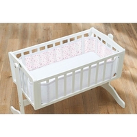 Breathable Baby Mesh CRIB Liner - Twinkle Twinkle (Pink Stars)
