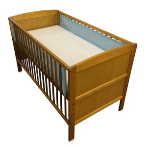 Breathe Easy Air Mesh Cot Liner For 2 Sided Solid End Cots - Blue