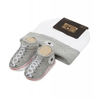 Converse Infant Hat amp; Booties 2 Piece set - 0-6 Months - Grey