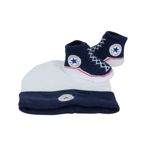 Converse Infant Hat amp; Booties 2 Piece set - 0-6 Months - Navy