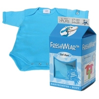 Freshwear Milk Carton Baby Body Suit Gift Cool Aqua