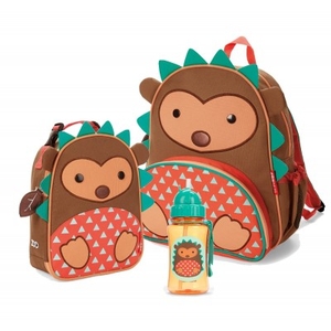 Skip Hop Zoo Lunchies Bag,  Zoo Pack + Straw Bottle Combo - Hedgehog