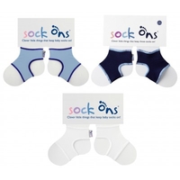 Sock Ons Boys 3 Pack - Navy/Blue/White (0-6 or 6-12 months)