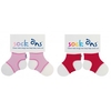 Sock Ons Girls 2 Pack - Red + Baby Pink (0-6 or 6-12 months)