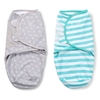 Summer Original SwaddleMe 2 Pack (Small,  Grey Anchor/Teal Stripe)