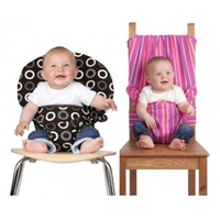 Totseat Chair Harness Twin Pack - Coffee Bean amp; Pink Stripe