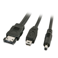 1m eSATAp to eSATA,  USB Mini B & 5V DC Mini Jack Splitter Cable