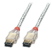 25m Premium FireWire Cable - 6 Pin Male to 6 Pin Male,  Transparent